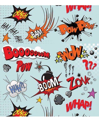 Papel de parede com fundo azul claro e detalhes em vermelho, branco, cinza, preto - Teen 35 Papel de parede com fundo azul claro e detalhes em vermelho, branco, cinza, preto - Teen 35