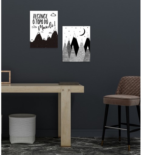 Kit Pôsteres Montanhas Minimalistas