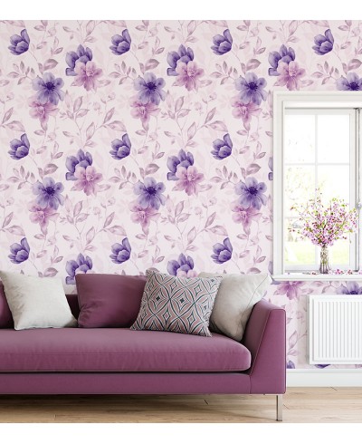 Papel de parede roxo, pink e com fundo em tons claros de roxo