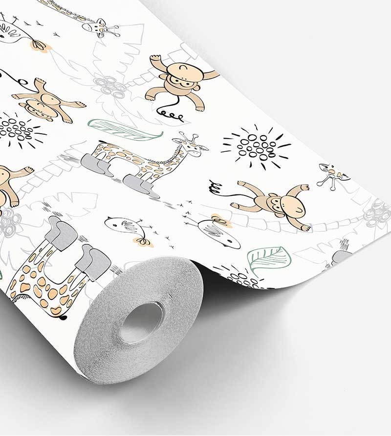 Papel de Parede Bebê Safari Animais