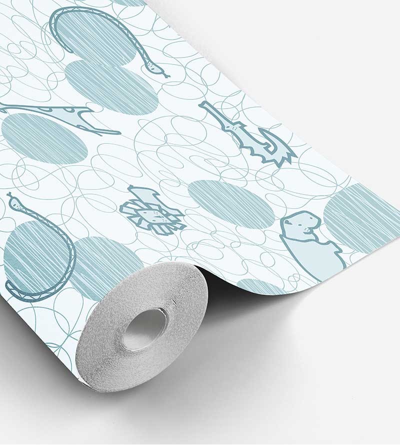 Papel de Parede Bebê Safari Azul