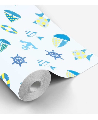 Papel de Parede Bebê Barquinhos Azuis