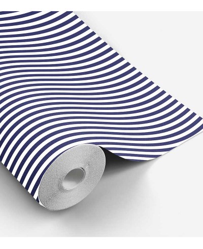 Papel de Parede Listrado Azul Marinho