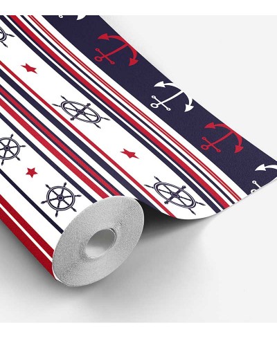 Papel de Parede Bebê Marinheiro Azul e Vermelho Papel de Parede Bebê Marinheiro Azul e Vermelho