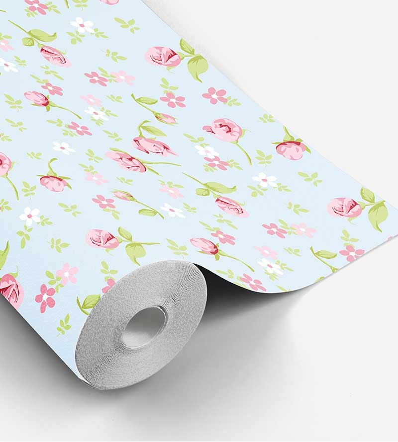 Papel de parede Delicado Romântico Bebê Flores