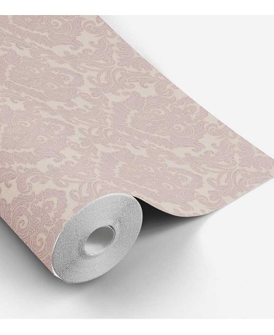 Papel de Parede Budapeste em Tons de Nude, Cinza, Bege e lilás claro.