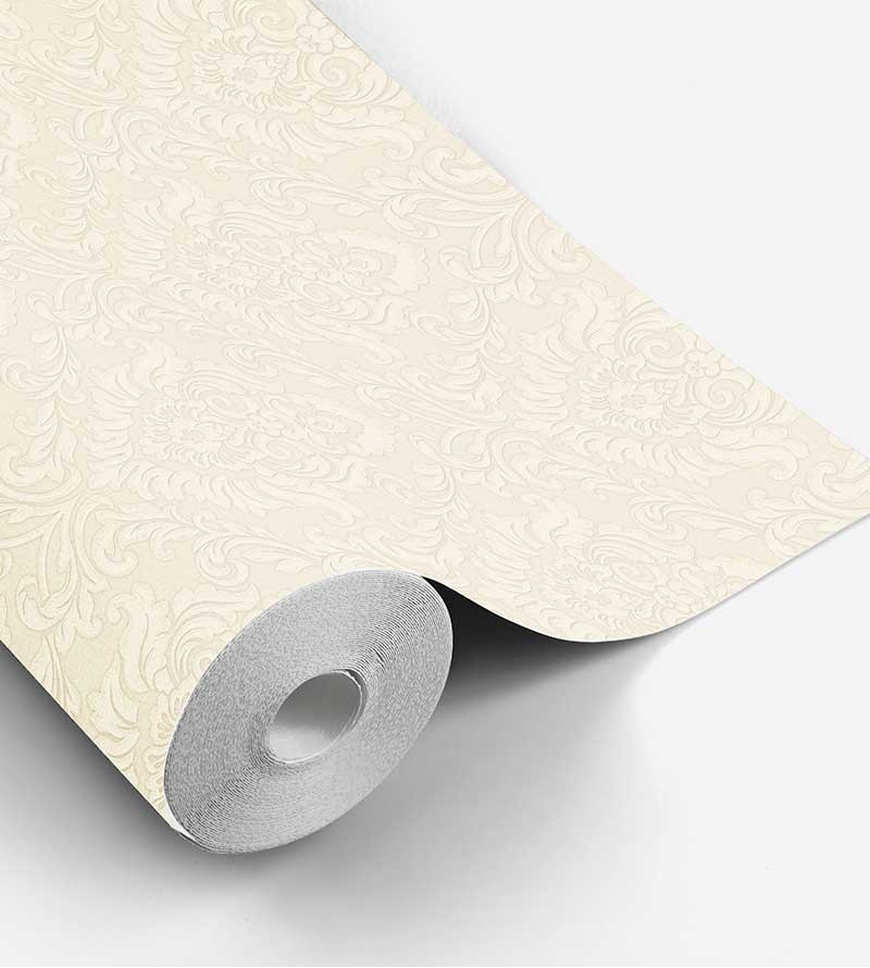 Papel de Parede Budapeste em Tons de Branco e Bege Claro