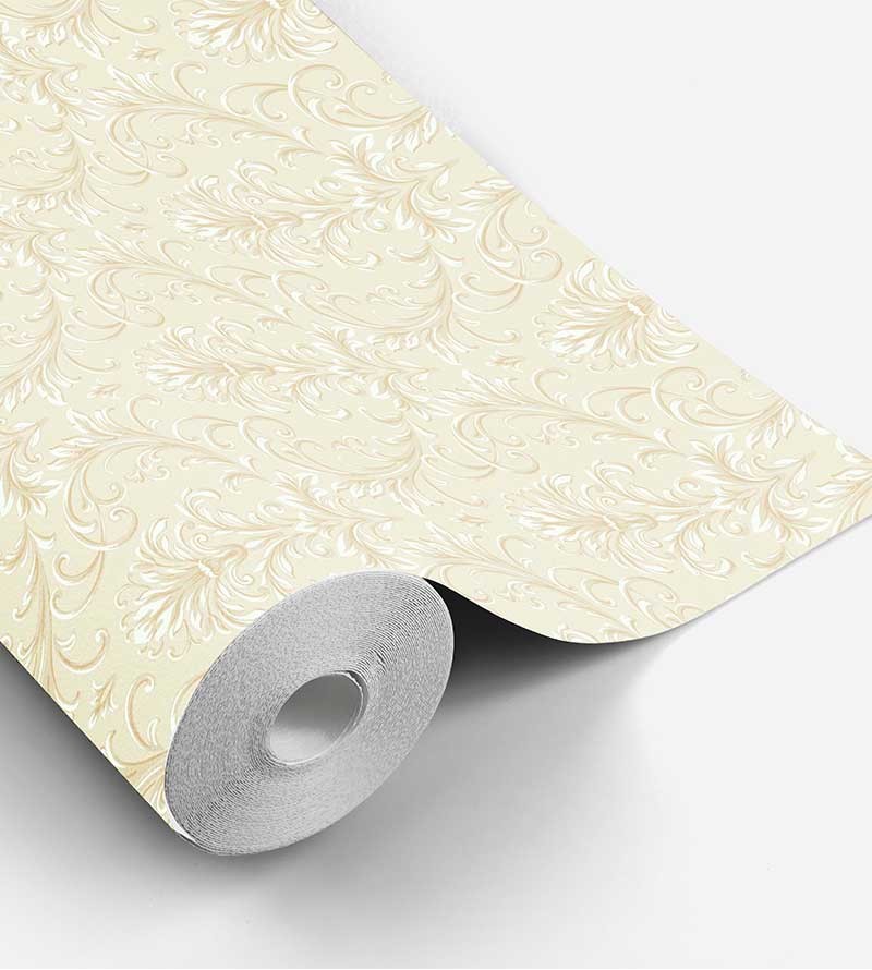 Papel de Parede Budapeste em Bege Claro e Detalhes Mais Escuros