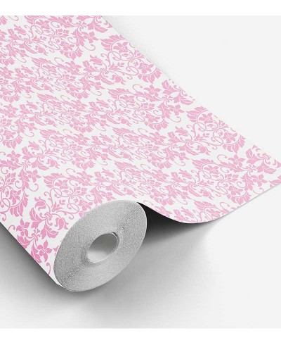Papel de parede em tons cinza e rosa - Damask 21 Papel de parede em tons cinza e rosa - Damask 21