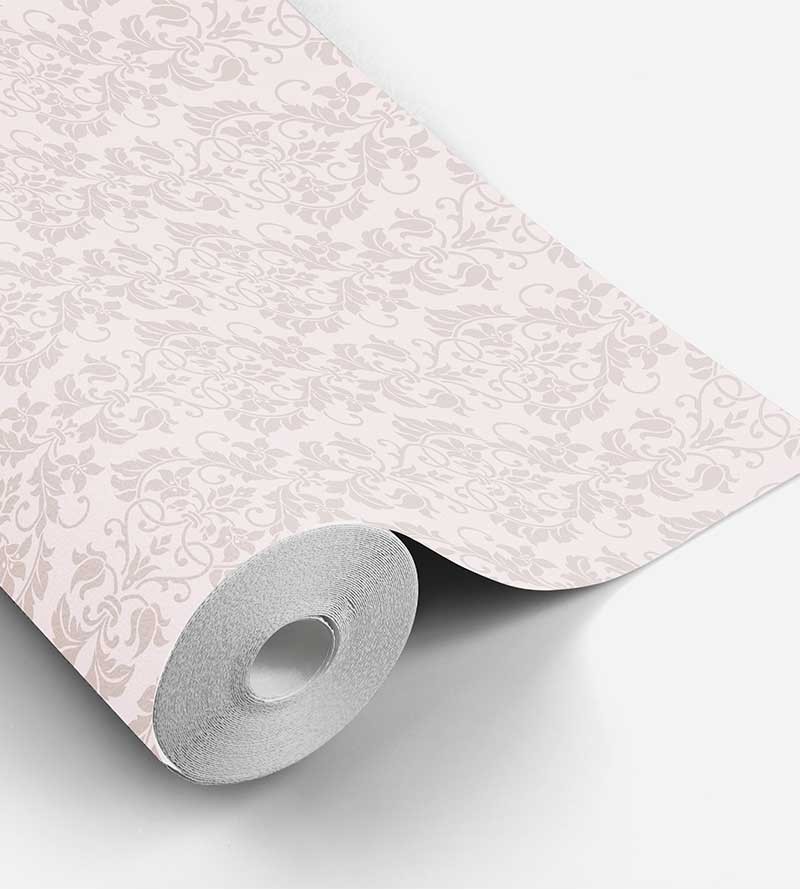 Papel de parede em tons lilas e cinza- Damask 27