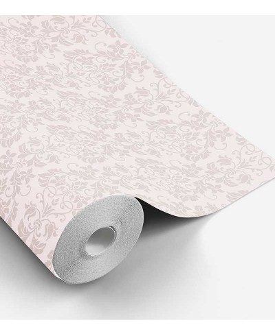 Papel de parede em tons lilas e cinza- Damask 27