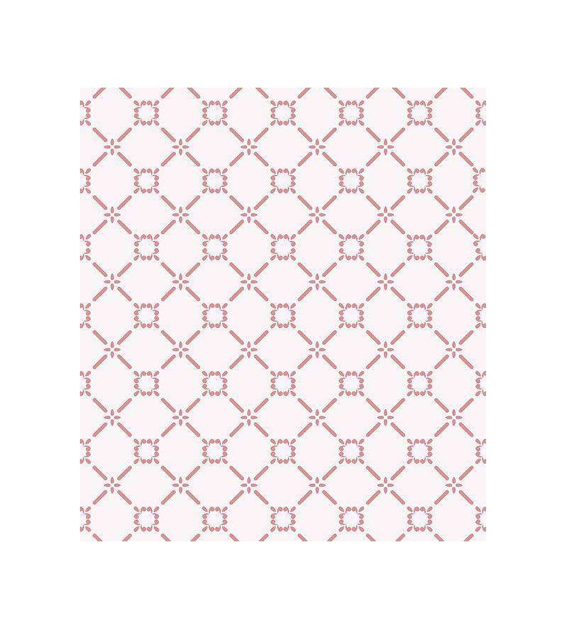 Papel de parede com fundo branco e detalhes em lilás - Retro 23