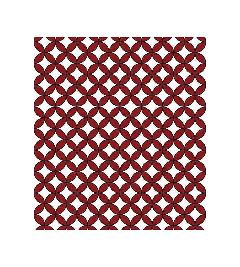 Papel de parede com fundo cinza claro e detalhes em preto e bordo - Retro 51