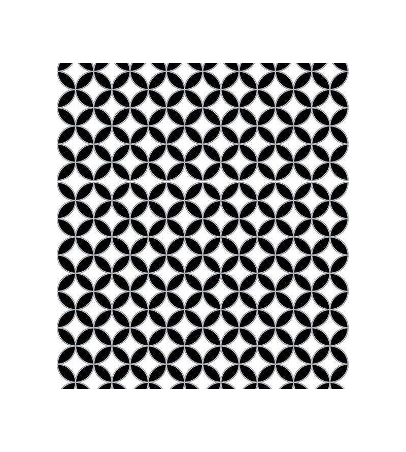 Papel de parede com fundo cinza claro e detalhes em preto - Retro 52