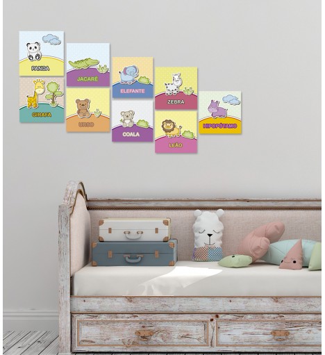 Kit Pôsteres Infantil Animaizinhos