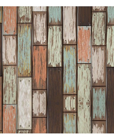 Papel de Parede Tacos Coloridos madeira