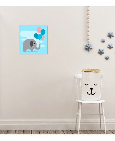 Quadro Elefante Cute com Balões Quadro Elefante Cute com Balões