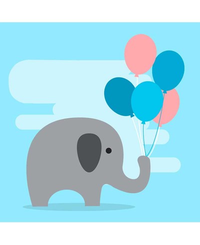 Quadro Elefante Cute com Balões Quadro Elefante Cute com Balões