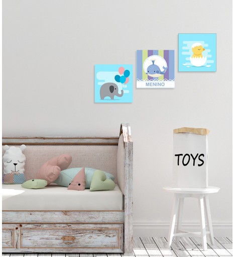 Kit Pôsteres Quarto de Bebê Menino