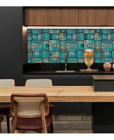 Papel de parede mandala azulejos coloridos