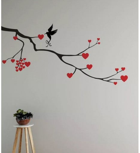 Adesivo Galho com Corações