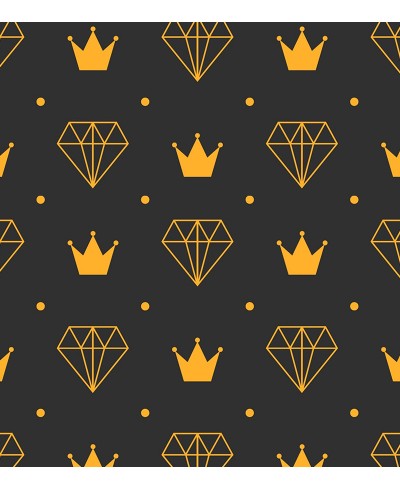 Papel de Parede Diamante Coroa em Preto e Laranja Papel de Parede Diamante Coroa em Preto e Laranja