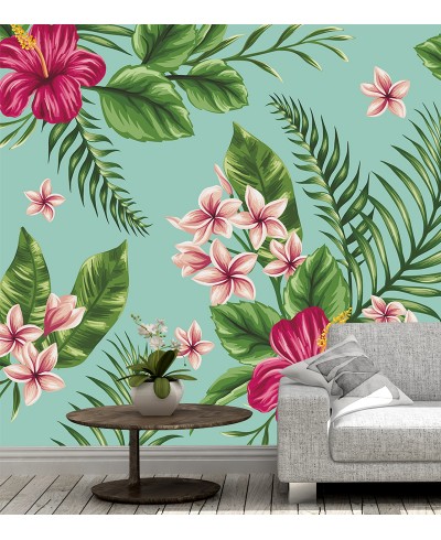 Papel de Parede Fotomural Folhagens verdes e amarelos Papel de Parede Fotomural Folhagens verdes e amarelos