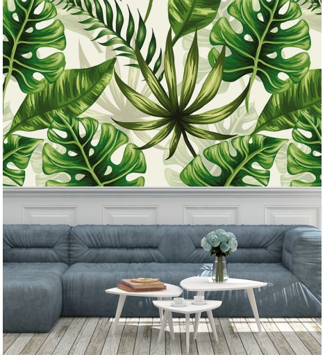 Papel de Parede Fotomural Folhagens verdes