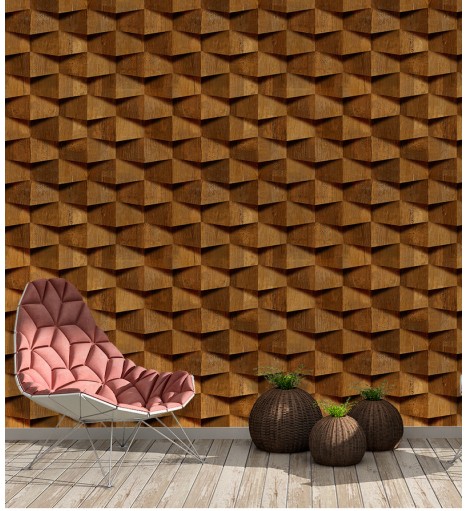 Papel de Parede Madeira Robusta Rústica 3d