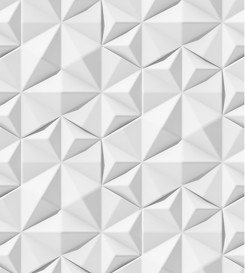 Papel de Parede Geométrico Triangular Branco e tons de CINZA