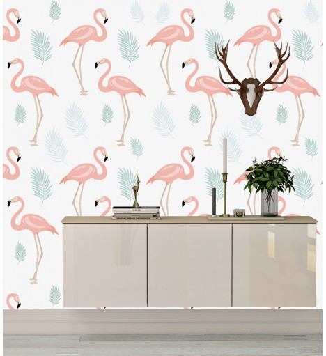 Papel de parede com Flamingos