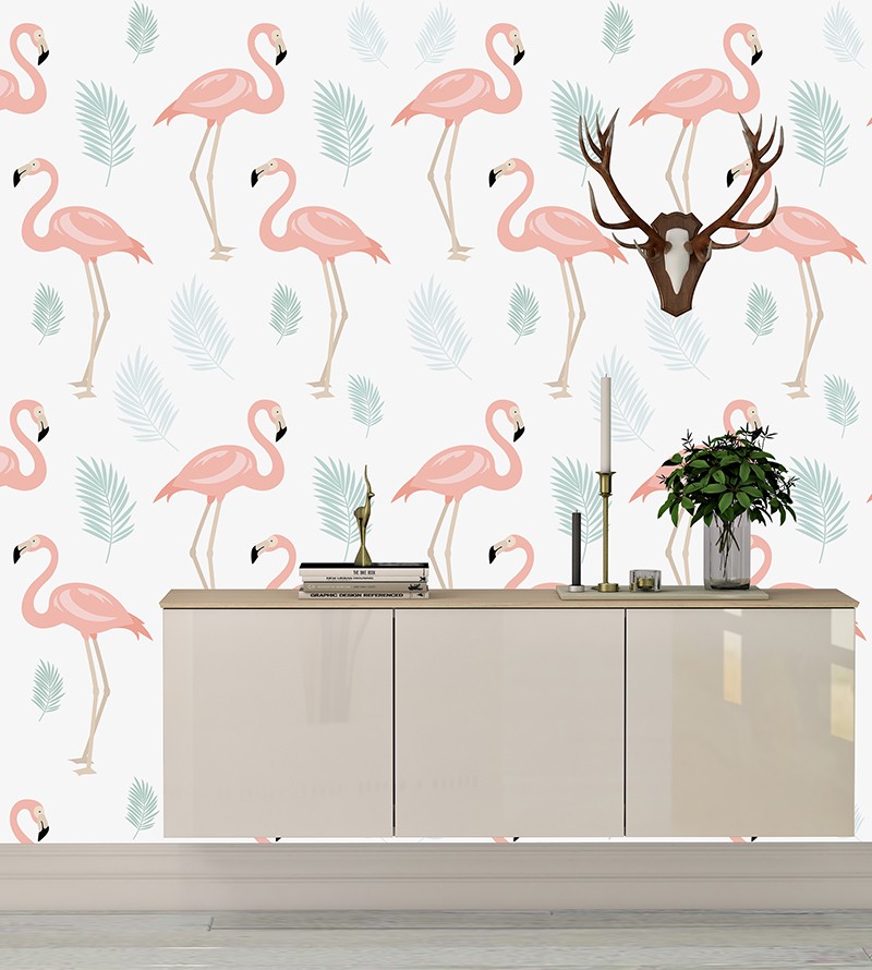 Papel de parede com Flamingos