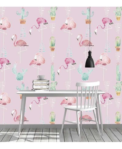 Papel de parede Cactos e Flamingos