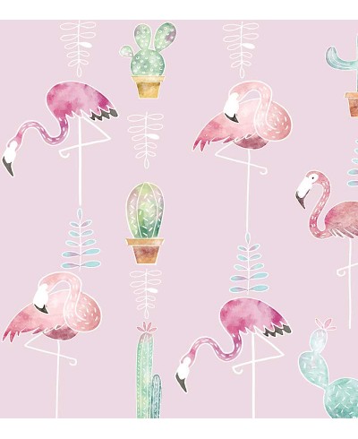 Papel de parede Cactos e Flamingos