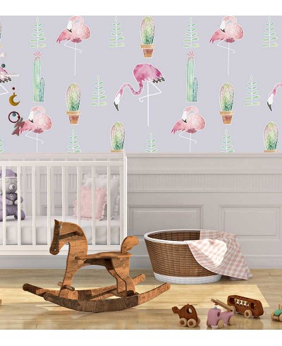Papel de parede adesivo Tropical Flamingo