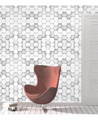 Papel de parede hexágono blocos 3D Papel de parede hexágono blocos 3D