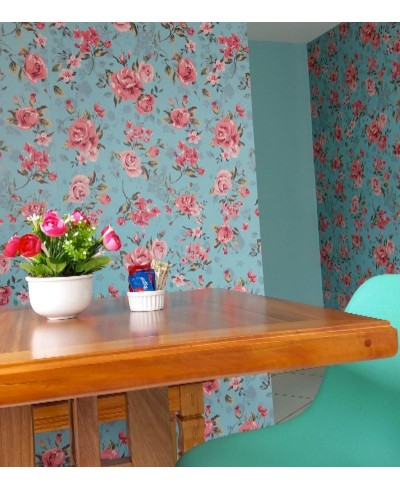 Papel de parede romântico rosa e fundo em verde