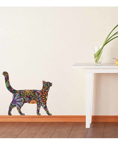 Adesivo Gatinho Flor Floral Paisley