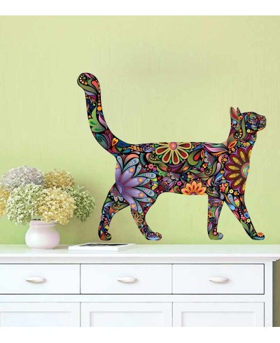 Adesivo Gatinho Flor Floral Paisley