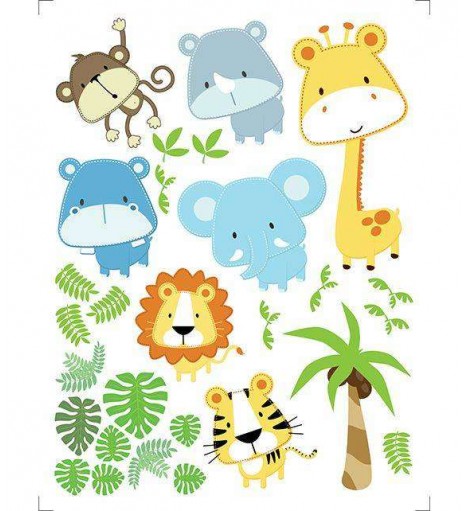Tema safari baby com imagens delicadas cores sortidas..