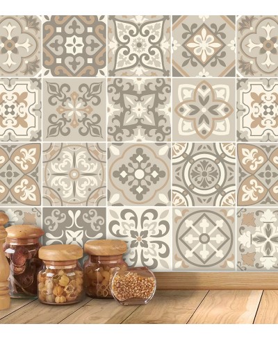 Adesivo Azulejos em tons de bege e marrom