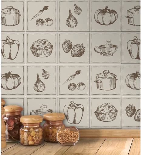Adesivo Azulejo Alimentos
