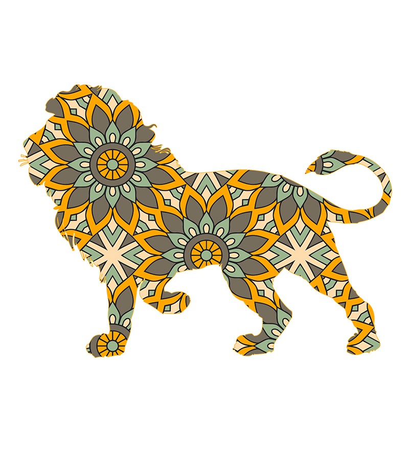 Adesivo Leão Mandala Paisley