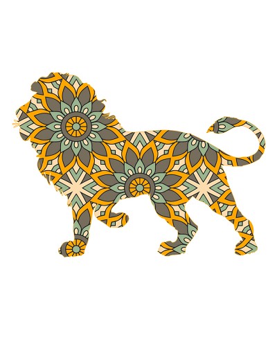 Adesivo Leão Mandala Paisley Adesivo Leão Mandala Paisley