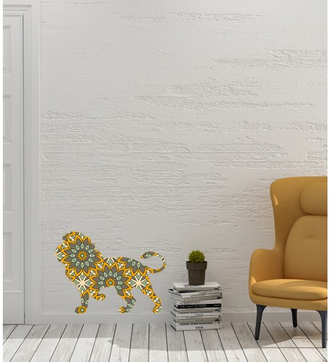 Adesivo Leão Mandala Paisley