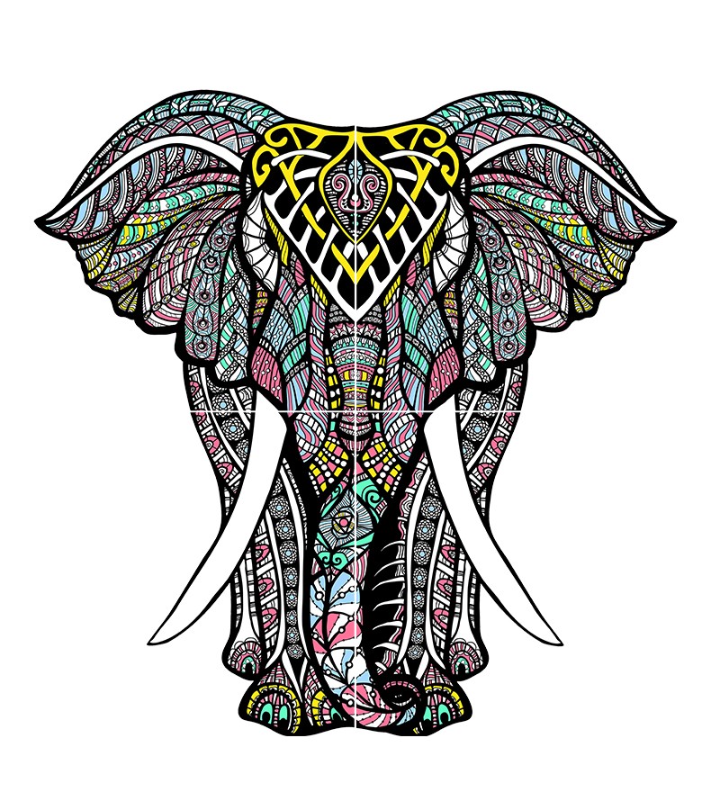 Adesivo Elefante Mandala Paisley