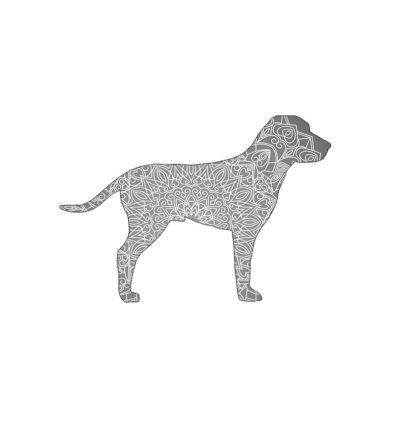 Adesivo Cachorro Paisley em Tons de Cinza