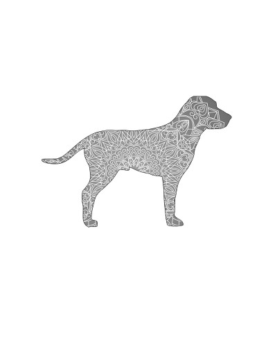 Adesivo Cachorro Paisley em Tons de Cinza Adesivo Cachorro Paisley em Tons de Cinza
