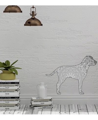 Adesivo Cachorro Paisley em Tons de Cinza Adesivo Cachorro Paisley em Tons de Cinza