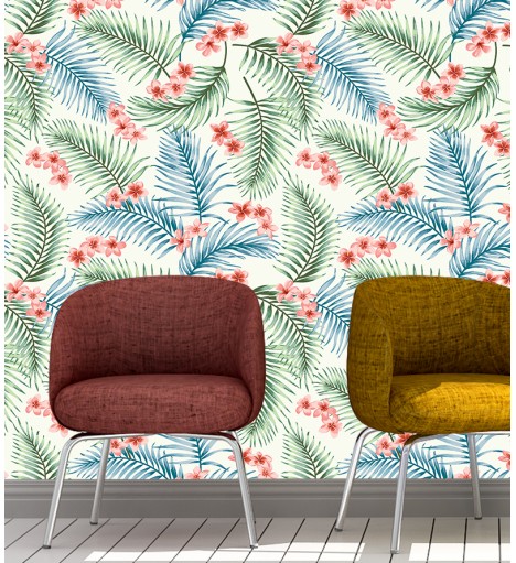 Papel de Parede Folhagem Tropical Havaí